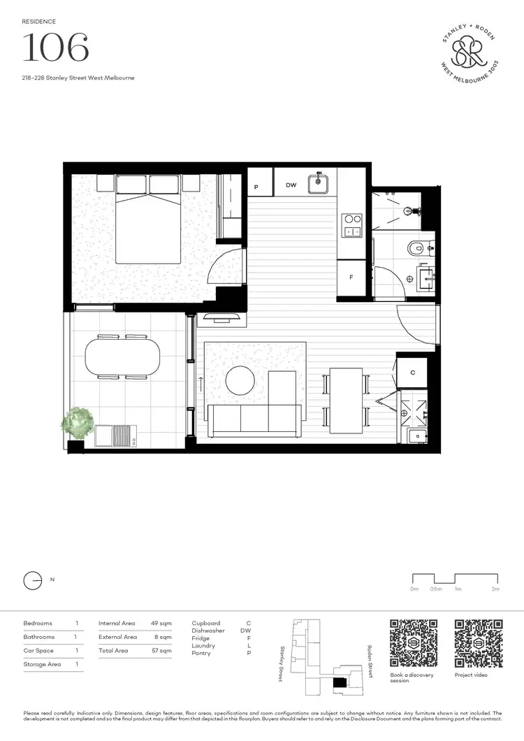 Floorplan of Homely apartment listing, 106/216 Stanley Street, West Melbourne VIC 3003