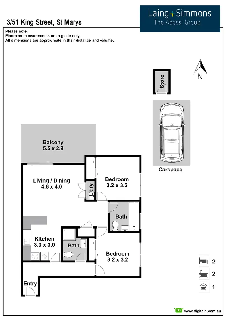 Floorplan of Homely unit listing, 3/51 King Street, St Marys NSW 2760