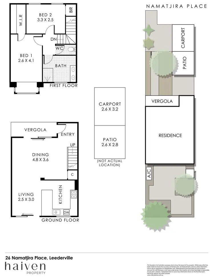 Floorplan of Homely townhouse listing, 26 Namatjira Place, Leederville WA 6007