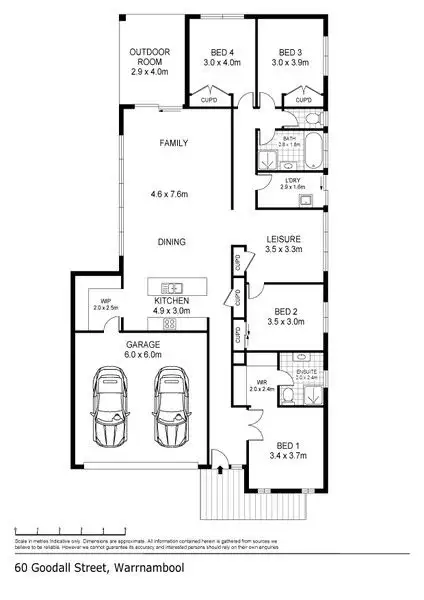 Floorplan of Homely house listing, 60 Goodall Street, Warrnambool VIC 3280