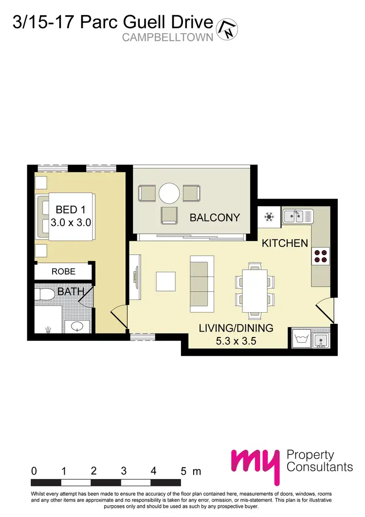 Floorplan of Homely apartment listing, 3/15-17 Parc Guell Drive, Campbelltown NSW 2560