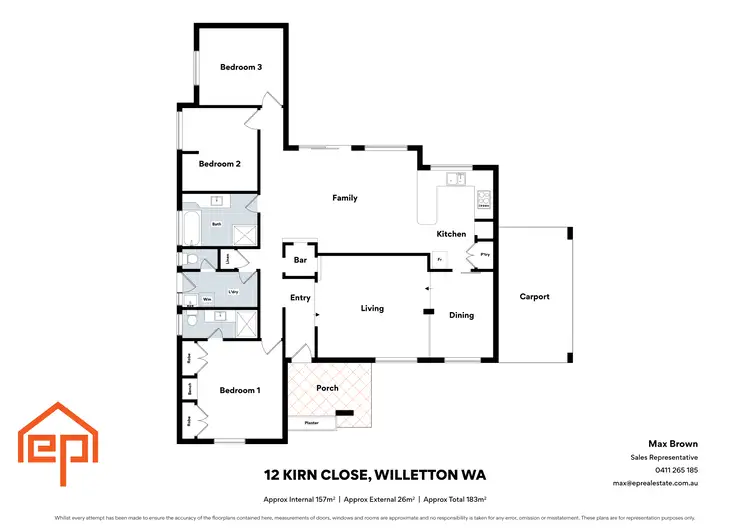 Floorplan of Homely house listing, 12 Kirn Close, Willetton WA 6155