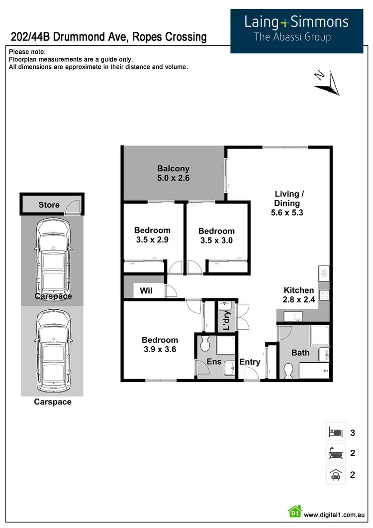 Floorplan of Homely unit listing, 202/44B Drummond Avenue, Ropes Crossing NSW 2760