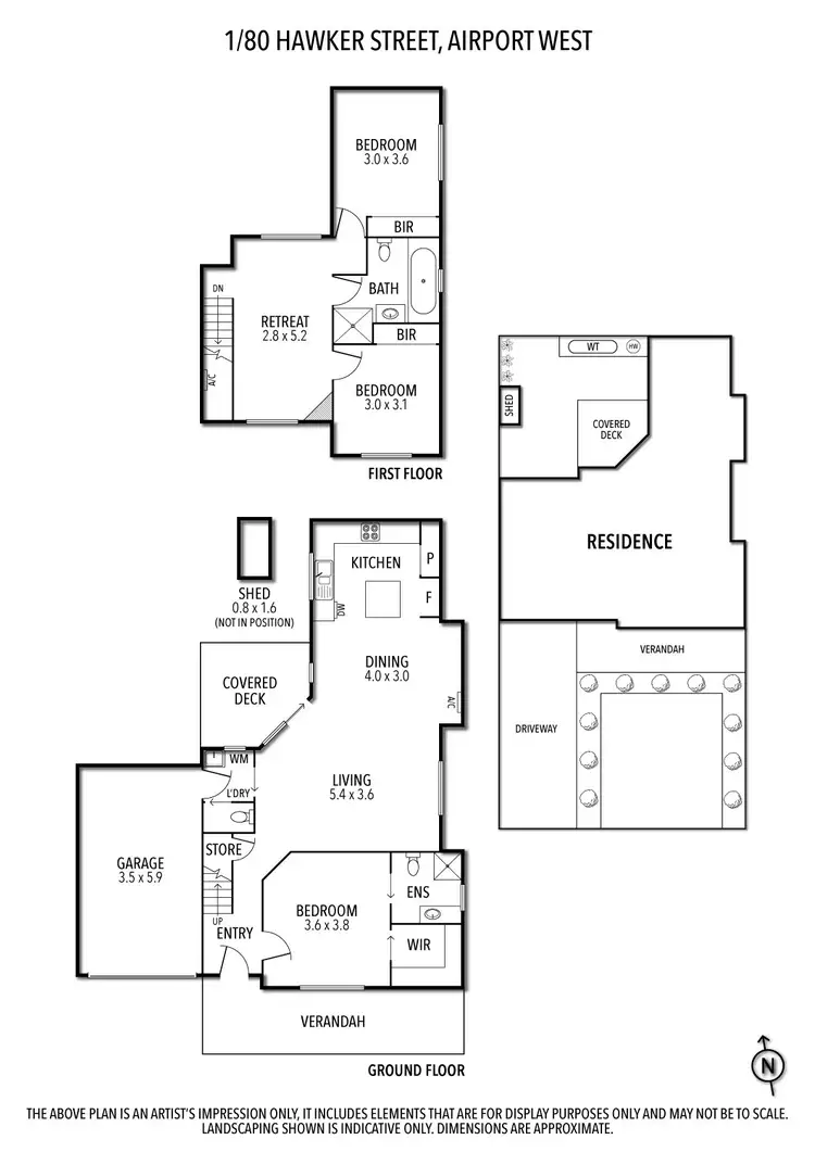 Floorplan of Homely townhouse listing, 1/80 Hawker Street, Airport West VIC 3042