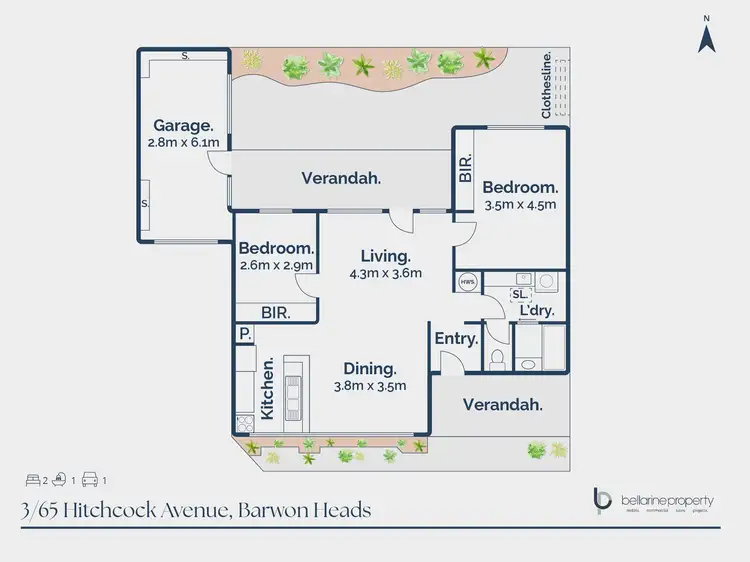Floorplan of Homely unit listing, 3/65 Hitchcock Avenue, Barwon Heads VIC 3227