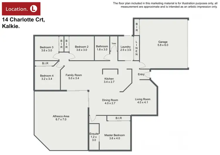 Floorplan of Homely house listing, 14 Charlotte Court, Kalkie QLD 4670