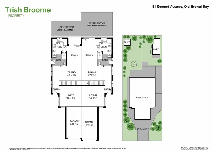 Floorplan of Homely semi-detached listing, 51A & 51B Second Avenue, Erowal Bay NSW 2540