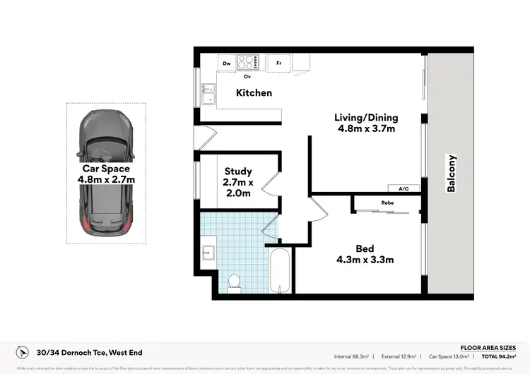 Floorplan of Homely unit listing, 30/34 Dornoch Terrace, West End QLD 4101