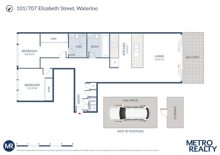 Floorplan of Homely apartment listing, 101/707 Elizabeth Street, Waterloo NSW 2017