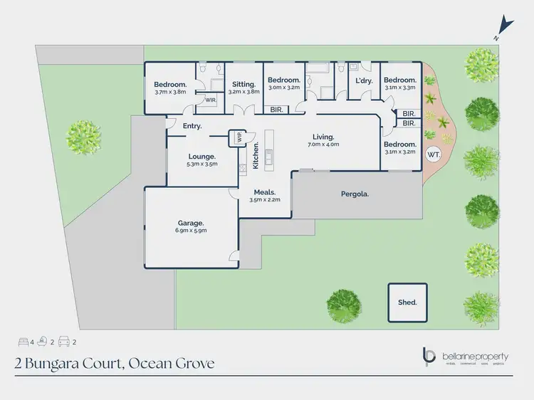 Floorplan of Homely house listing, 2 Bungara Court, Ocean Grove VIC 3226