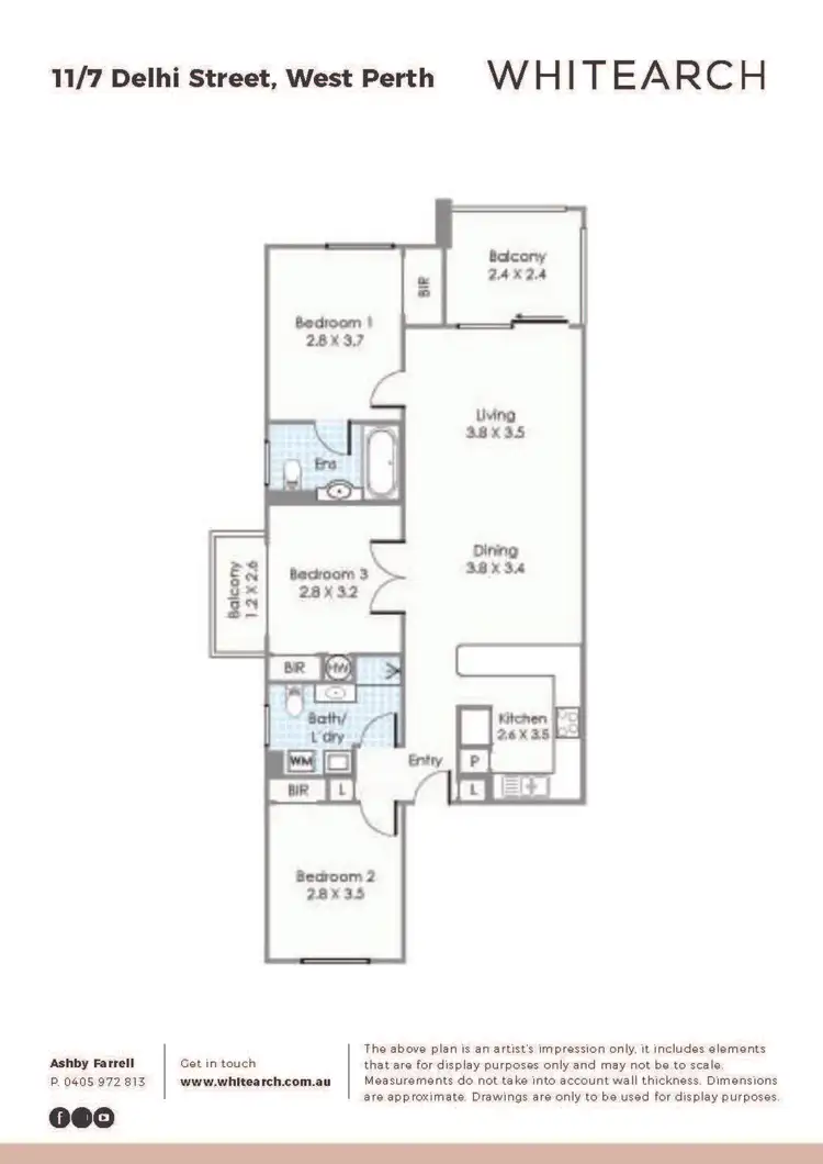 Floorplan of Homely apartment listing, 11/7 Delhi Street, West Perth WA 6005