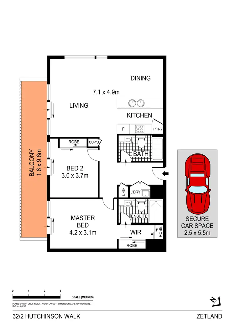 Floorplan of Homely apartment listing, 32/2 Hutchinson Walk, Zetland NSW 2017