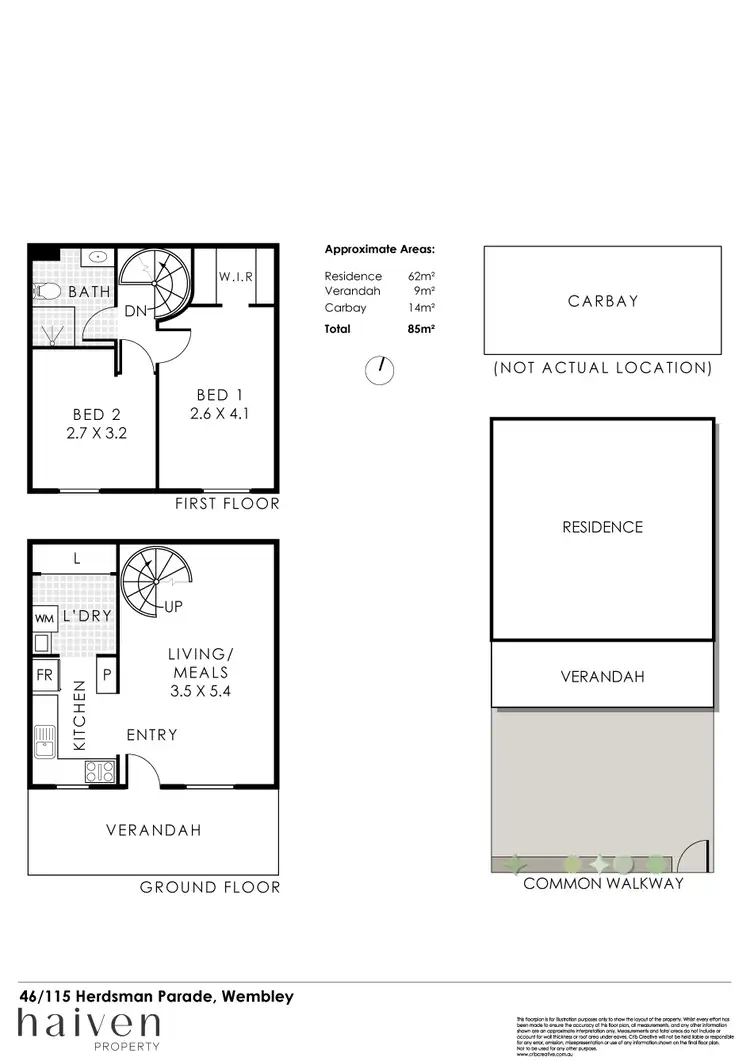 Floorplan of Homely townhouse listing, 46/115 Herdsman Parade, Wembley WA 6014
