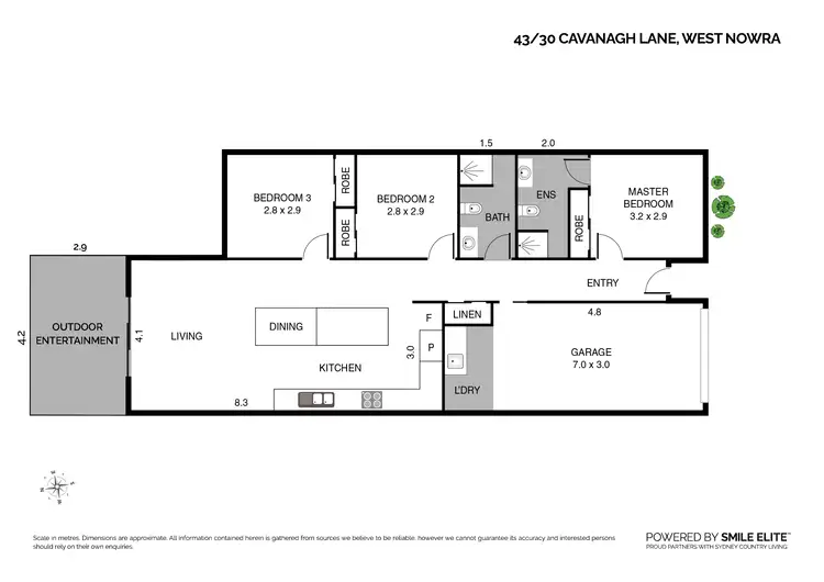 Floorplan of Homely villa listing, 43/30 Cavanagh Lane, West Nowra NSW 2541