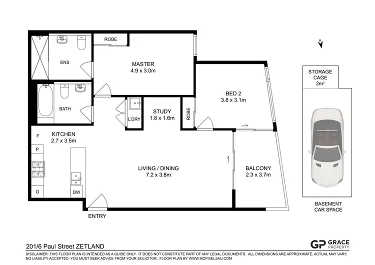 Floorplan of Homely apartment listing, 201/6 Paul Street, Zetland NSW 2017