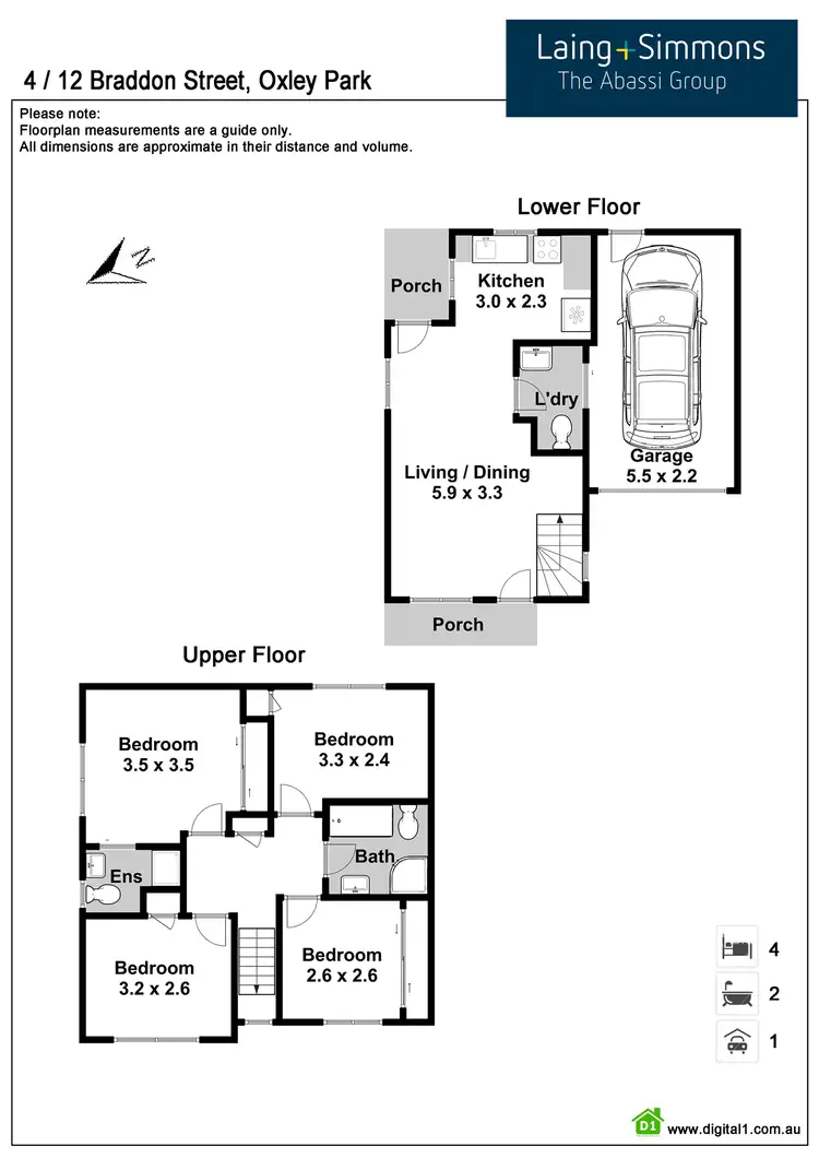 Floorplan of Homely townhouse listing, 4/12 Braddon Street, Oxley Park NSW 2760