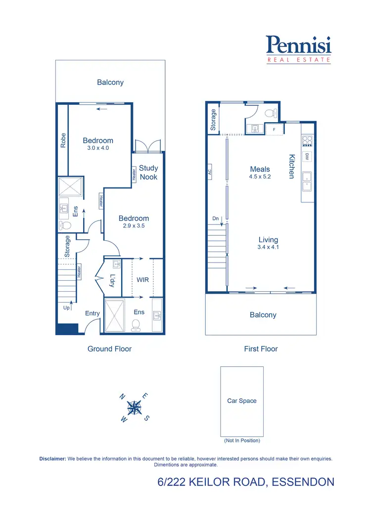 Floorplan of Homely townhouse listing, 6/220 - 222 Keilor Road, Essendon North VIC 3041