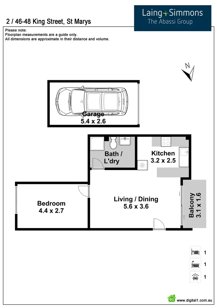 Floorplan of Homely unit listing, 2/46-48 King Street, St Marys NSW 2760