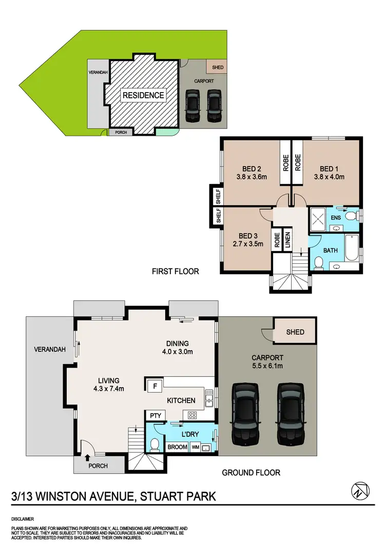 Floorplan of Homely townhouse listing, 3/13 Winston Avenue, Stuart Park NT 820