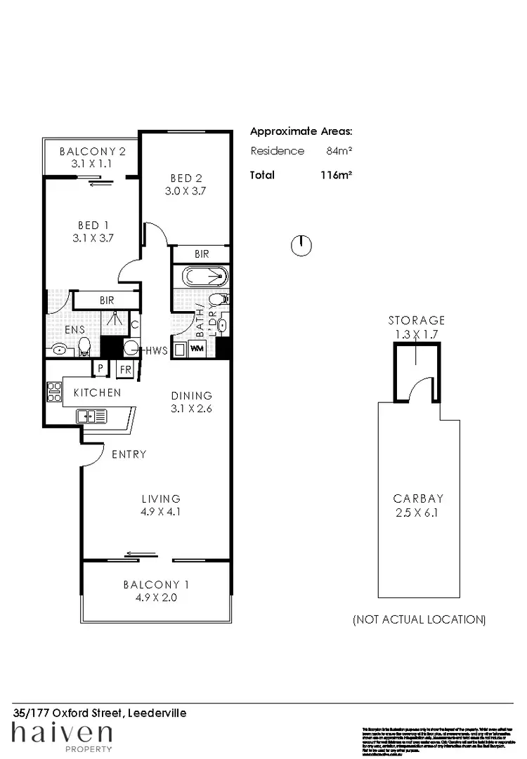 Floorplan of Homely apartment listing, 35/177 Oxford Street, Leederville WA 6007
