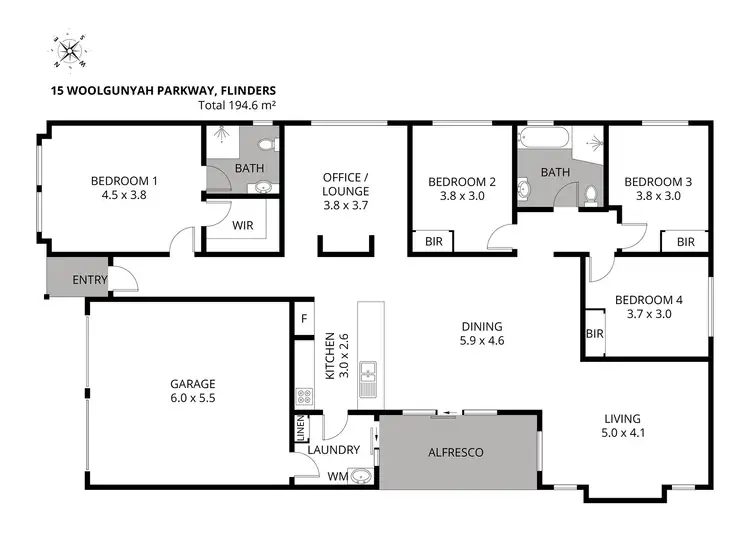 Floorplan of Homely house listing, 15 Woolgunyah Parkway, Flinders NSW 2529