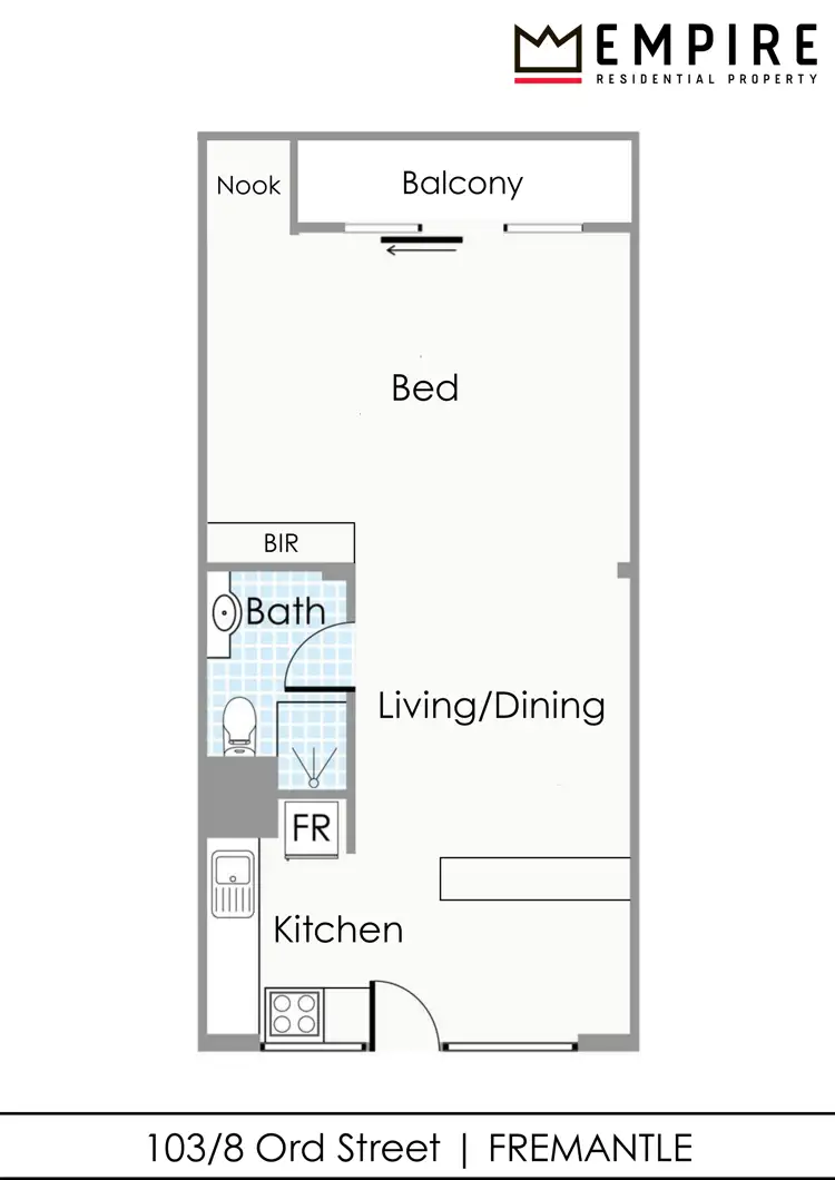 Floorplan of Homely apartment listing, 103/8 Ord Street, Fremantle WA 6160