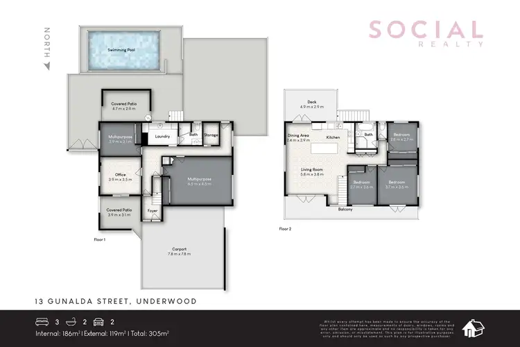 Floorplan of Homely house listing, 13 Gunalda Street, Underwood QLD 4119