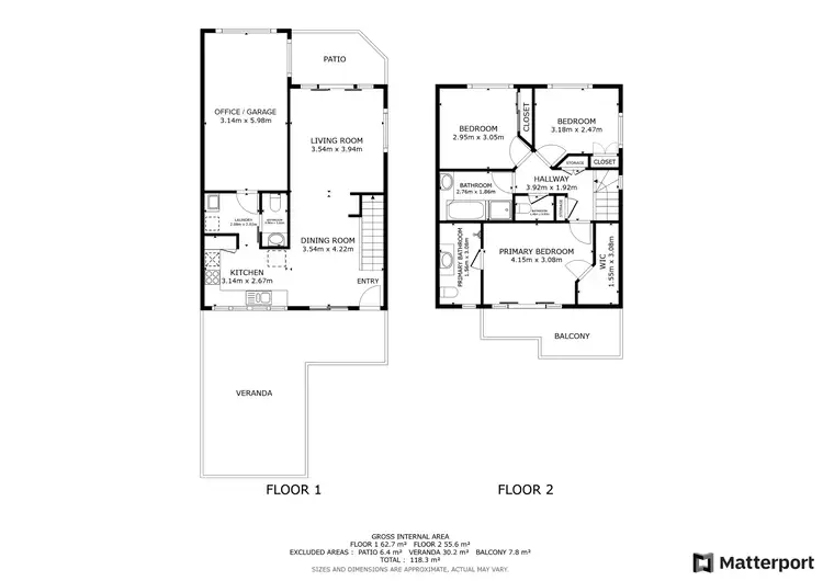 Floorplan of Homely townhouse listing, 2/116 Stephens Street, Morningside QLD 4170