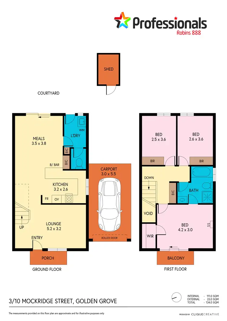 Floorplan of Homely townhouse listing, 3/10 Mockridge Street, Golden Grove SA 5125
