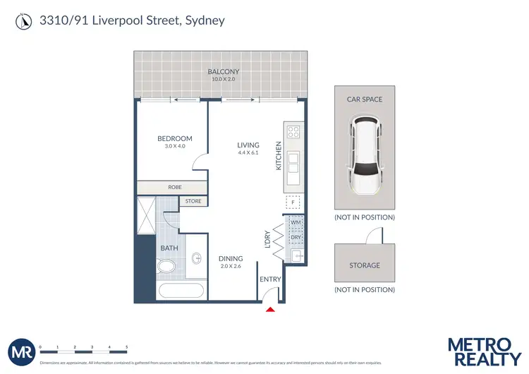 Floorplan of Homely apartment listing, 3310/91 Liverpool Street, Sydney NSW 2000