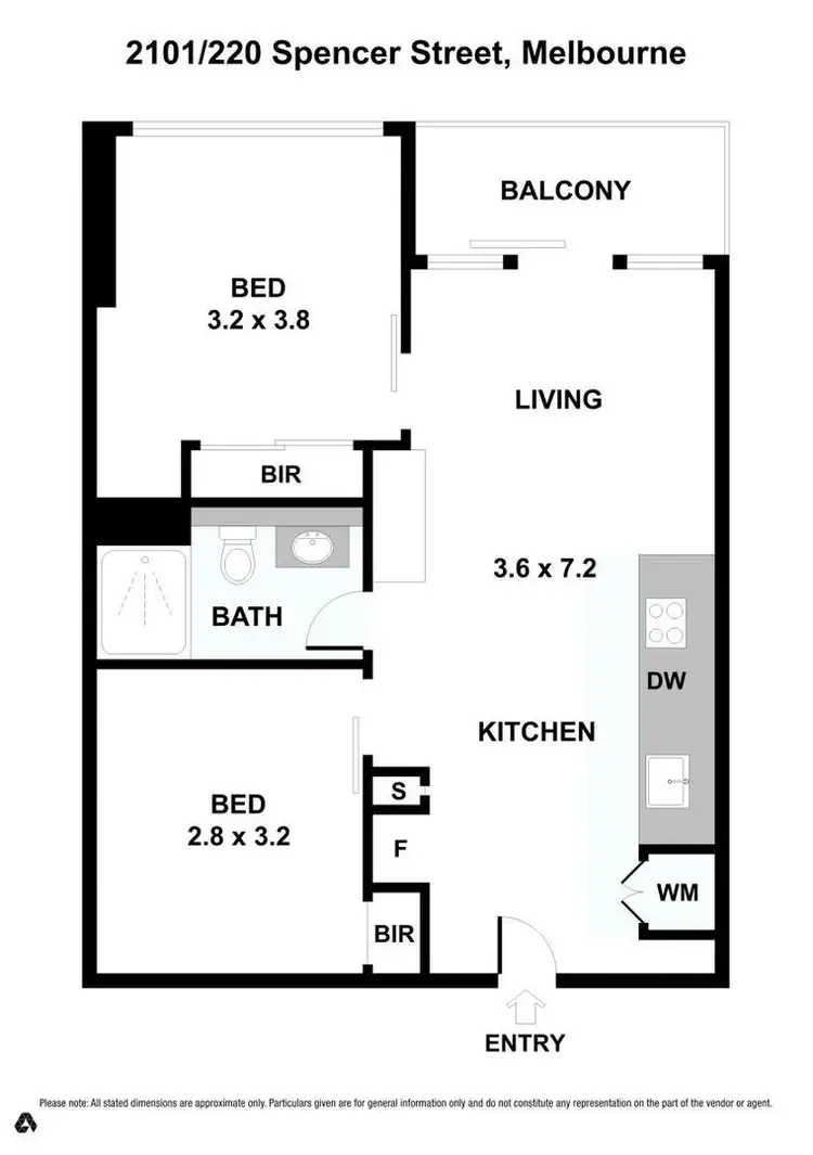 Floorplan of Homely apartment listing, 2101/220 Spencer Street, Melbourne VIC 3000