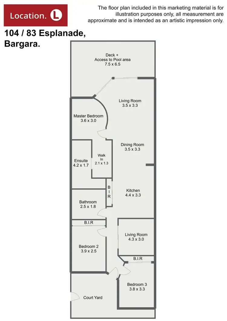 Floorplan of Homely apartment listing, 104/83 Esplanade, Bargara QLD 4670