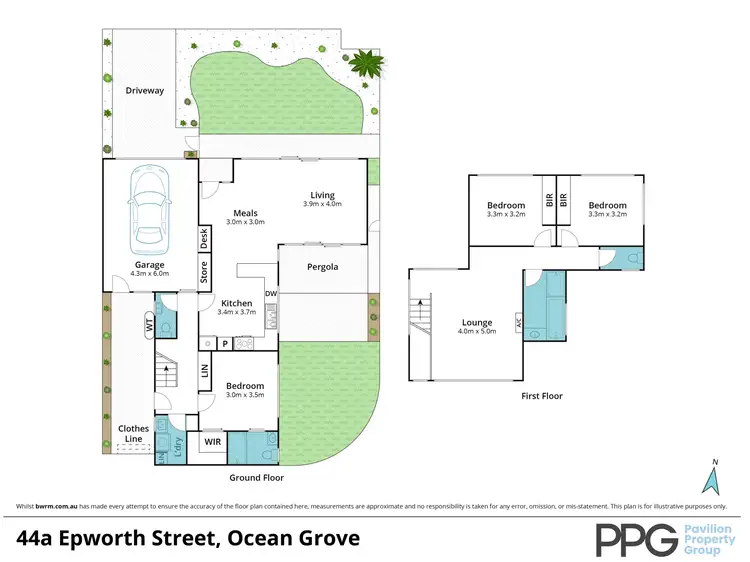 Floorplan of Homely house listing, 44A Epworth Street, Ocean Grove VIC 3226