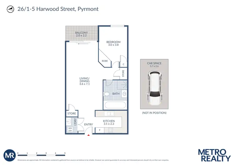 Floorplan of Homely apartment listing, 26/1 Harwood Street, Pyrmont NSW 2009