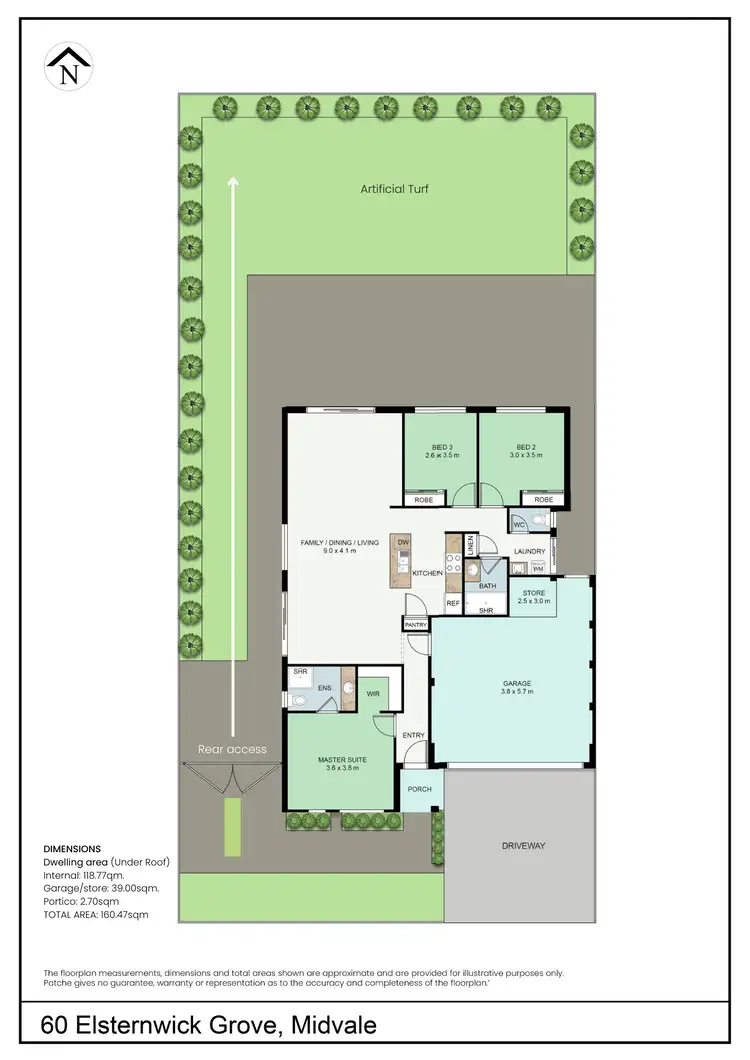 Floorplan of Homely house listing, 60 Elsternwick Grove, Midvale WA 6056