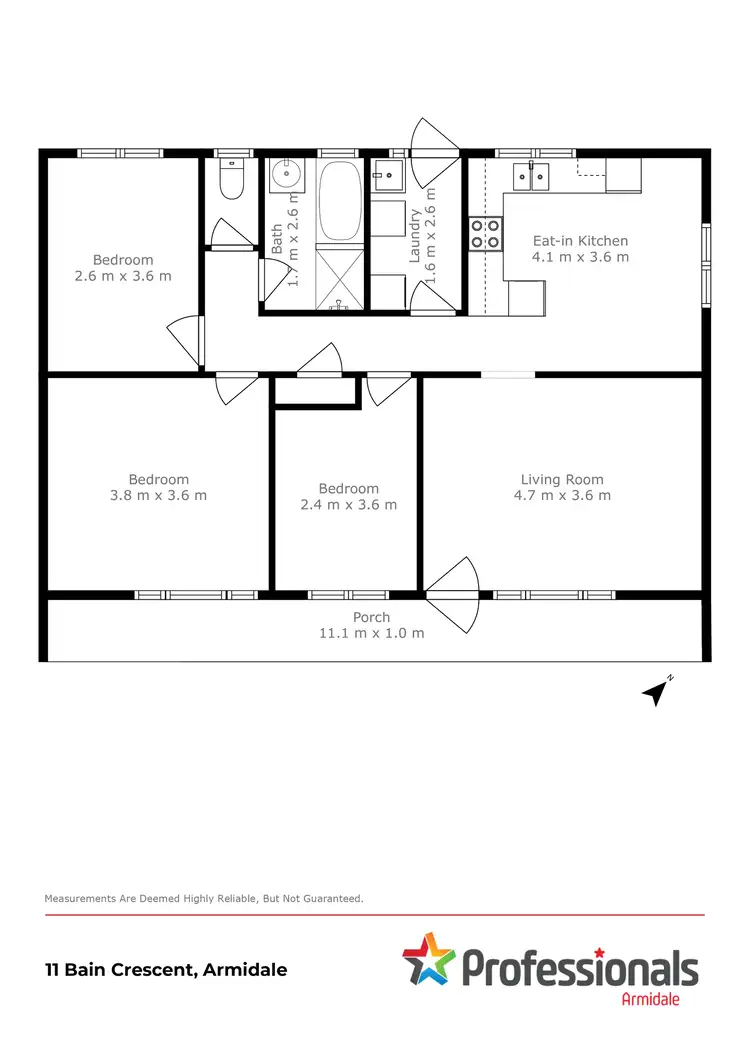 Floorplan of Homely house listing, 11 Bain Crescent, Armidale NSW 2350