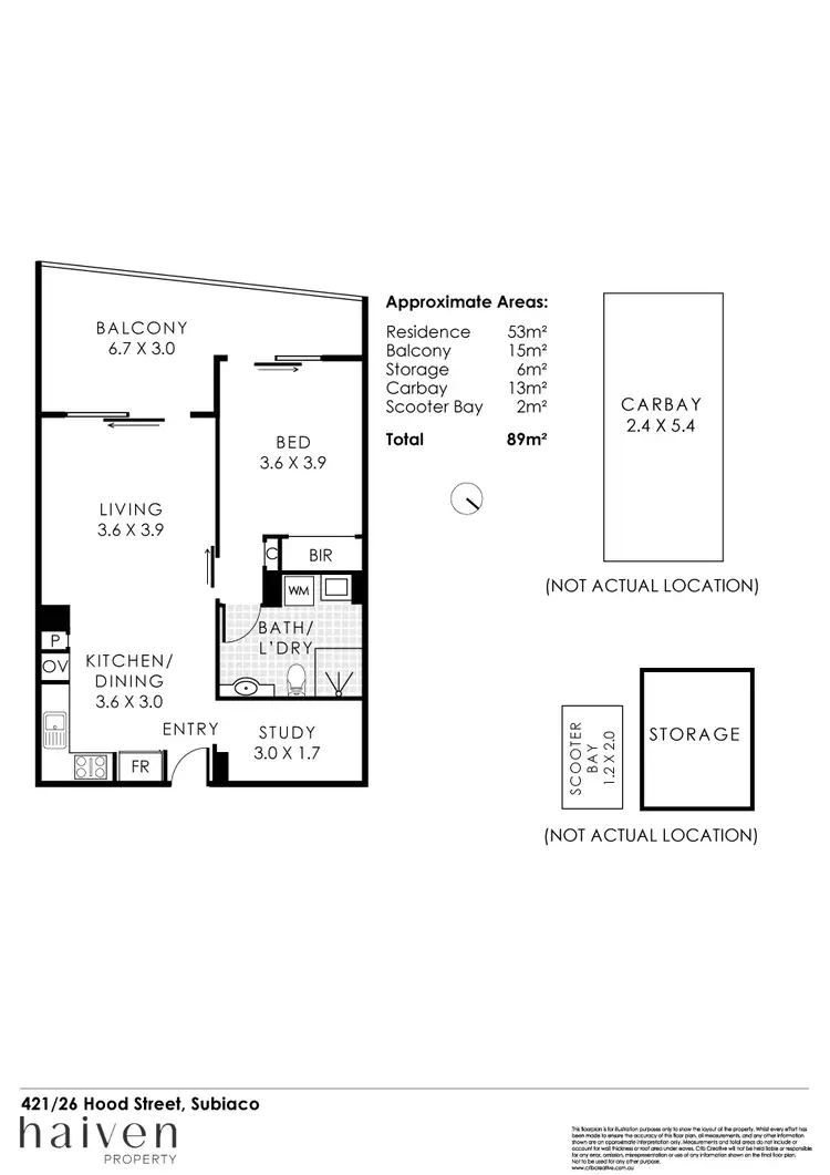 Floorplan of Homely apartment listing, 421/26 Hood Street, Subiaco WA 6008