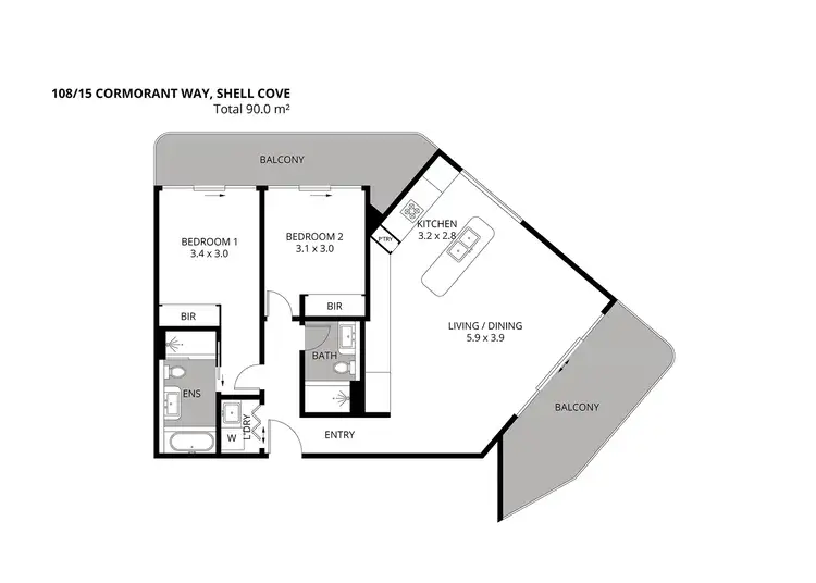 Floorplan of Homely apartment listing, 108/15 Cormorant Way, Shell Cove NSW 2529