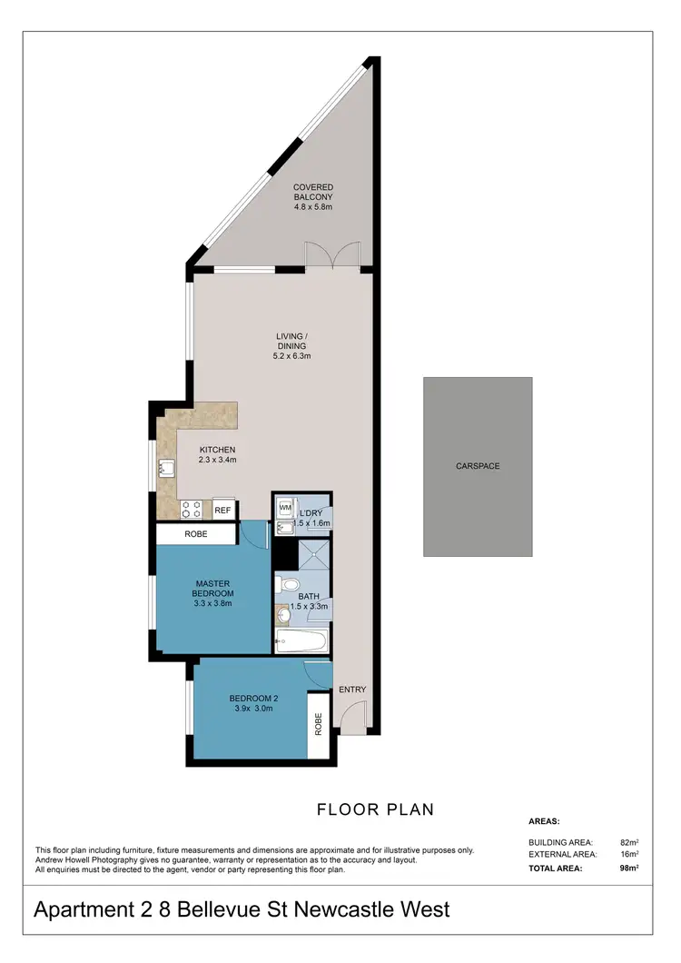 Floorplan of Homely apartment listing, 2/8 Bellevue Street, Newcastle West NSW 2302