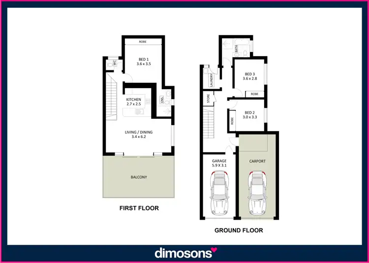 Floorplan of Homely semi-detached listing, 1B Kingston Street, Oak Flats NSW 2529