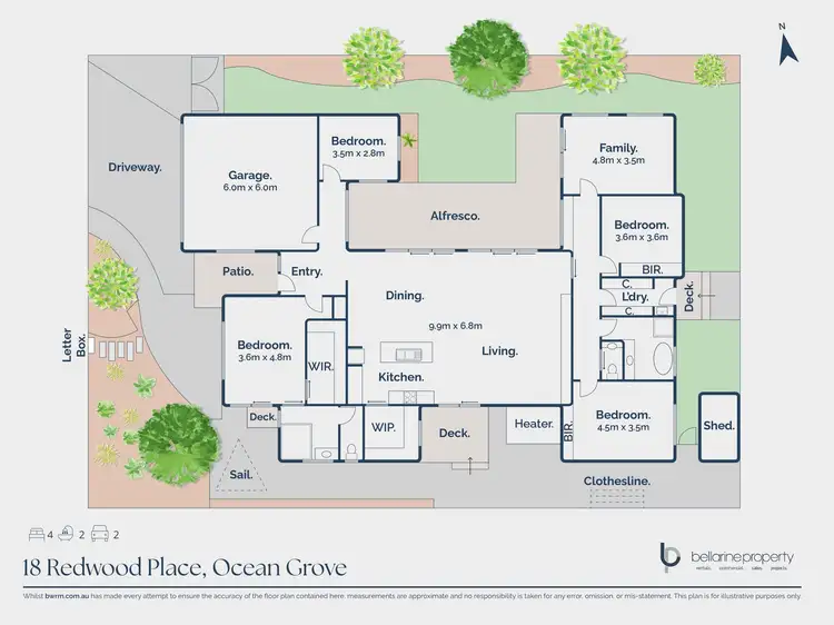 Floorplan of Homely house listing, 18 Redwood Place, Ocean Grove VIC 3226