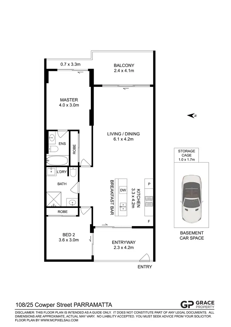 Floorplan of Homely apartment listing, 108/25-29 Cowper Street, Parramatta NSW 2150