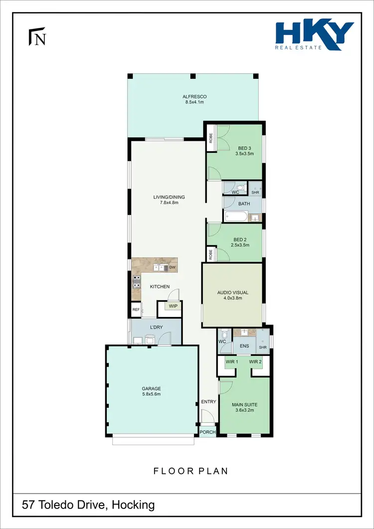 Floorplan of Homely house listing, 57 Toledo Drive, Hocking WA 6065