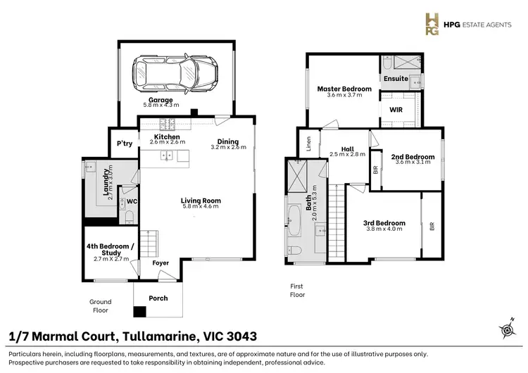 Floorplan of Homely townhouse listing, 1/7 Marmal Court, Tullamarine VIC 3043