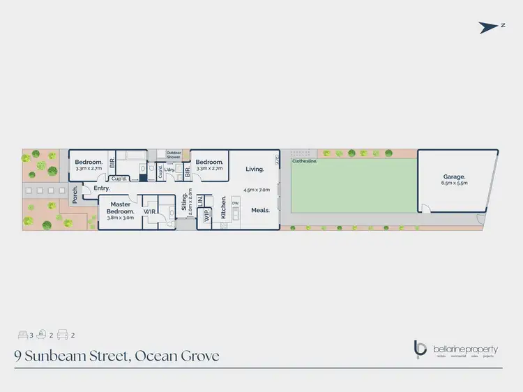 Floorplan of Homely house listing, 9 Sunbeam Street, Ocean Grove VIC 3226