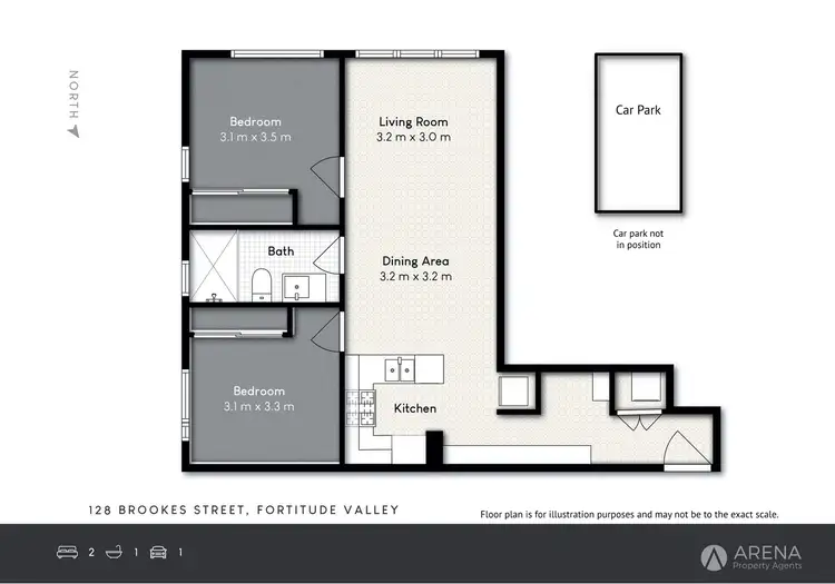 Floorplan of Homely apartment listing, 407/128 Brookes Street, Fortitude Valley QLD 4006