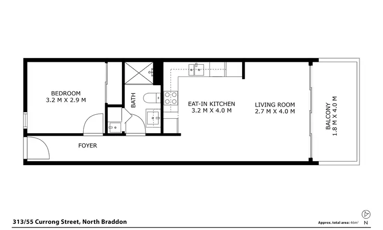 Floorplan of Homely apartment listing, 313/55 Currong Street North, Braddon ACT 2612