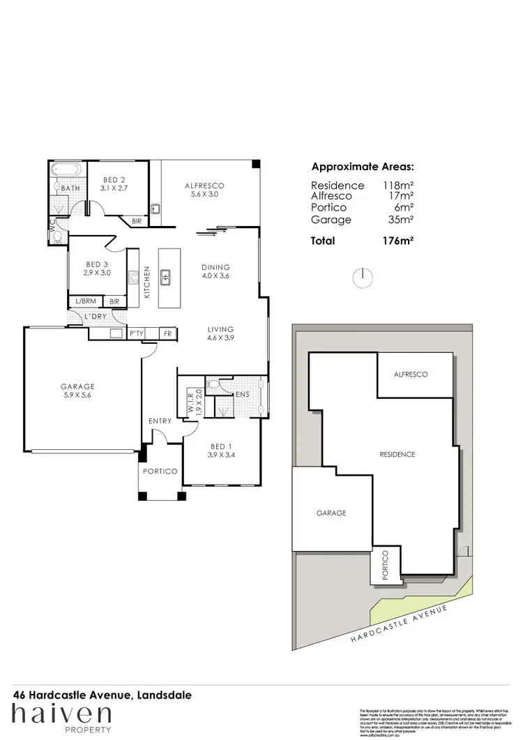 Floorplan of Homely house listing, 46 Hardcastle Avenue, Landsdale WA 6065