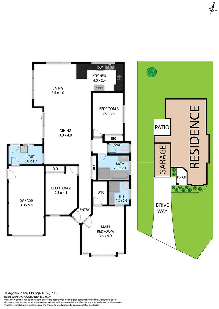Floorplan of Homely house listing, 8 Begonia Place, Orange NSW 2800
