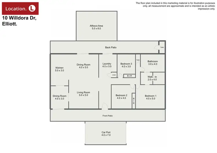 Floorplan of Homely rural property listing, 10 Willdora Drive, Elliott QLD 4670